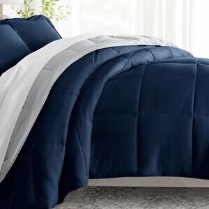 Ienjoy Lightweight Down Alternative Reversible 2 Pc Comforter Set Navy Twin